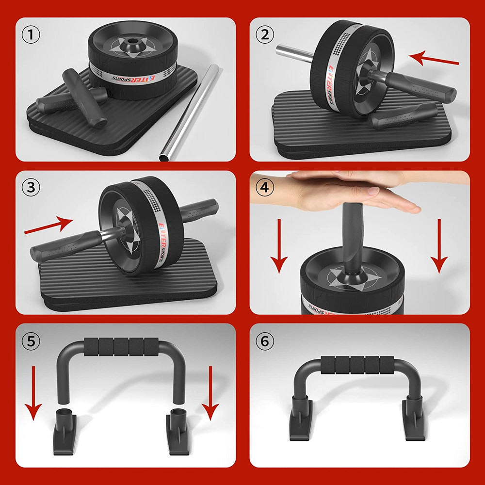 Ab Rollers Wheel Kit, Exercise Wheel Core Strength Training Abdominal Roller Set