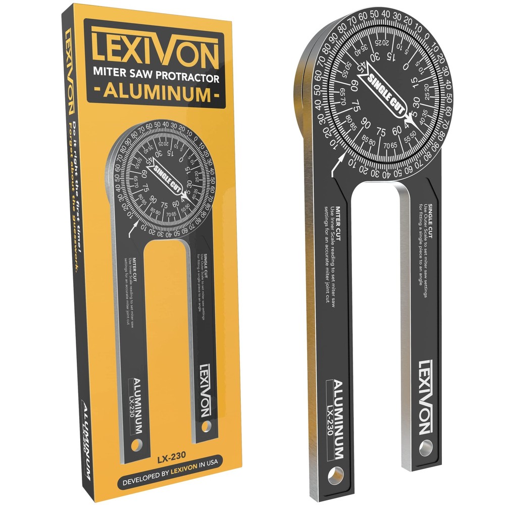 Aluminum Miter Saw Protractor | 7inch Rust Proof Angle Finder Featuring Precisio
