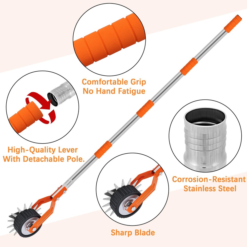 Manual Edger Lawn Tool, Sidewalk Grass orange&silver-colored