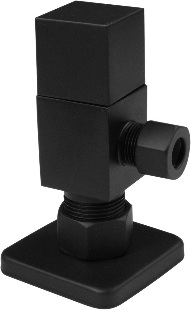 A105QS-62 Square Handle 1/4-Turn Angle Stop 1/2" Copper X 3/8" Compression, Matt