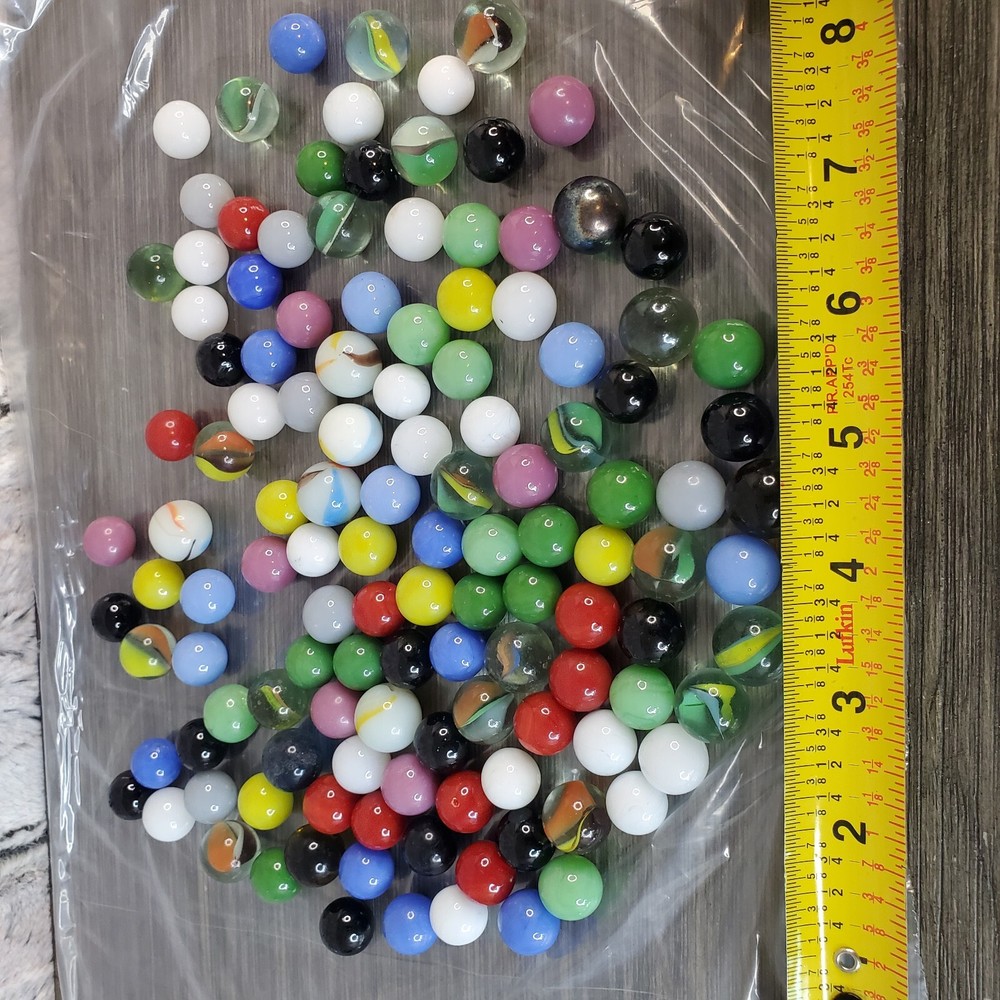 Assorted Glass Marbles 120+ Pieces - Over 1 Pound - Mixed Lot