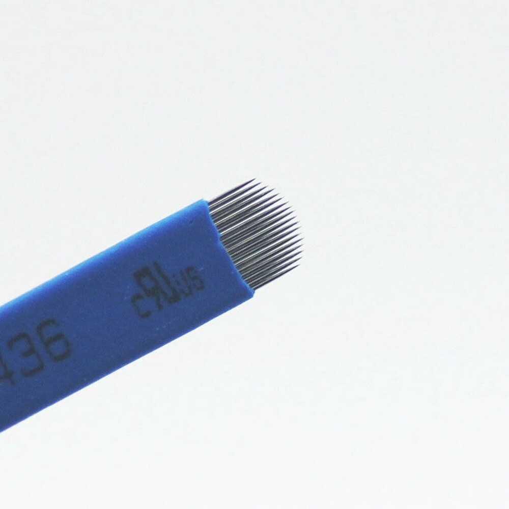 100pcs Microblading 18 U Needles Eyebrow Tattoo Permanent Makeup Manual Blades