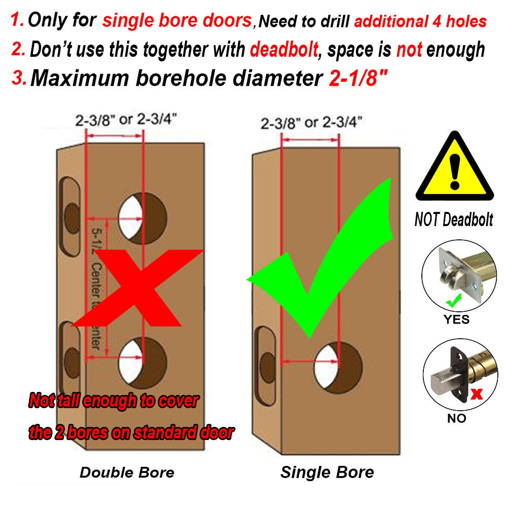 Door Lock Keyless Keypad Entry Mechanical Combination Code Lock High Security