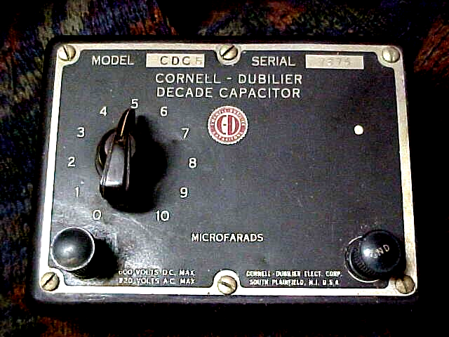 ANTIQUE CAPACITOR DECADE UNIT CORNELL DUNILIER 1-10 MFD SUBSTITUTION BOX
