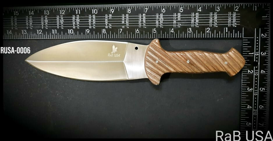 Smatchet Knife D2 Tool Steel Brown Micarta Handle