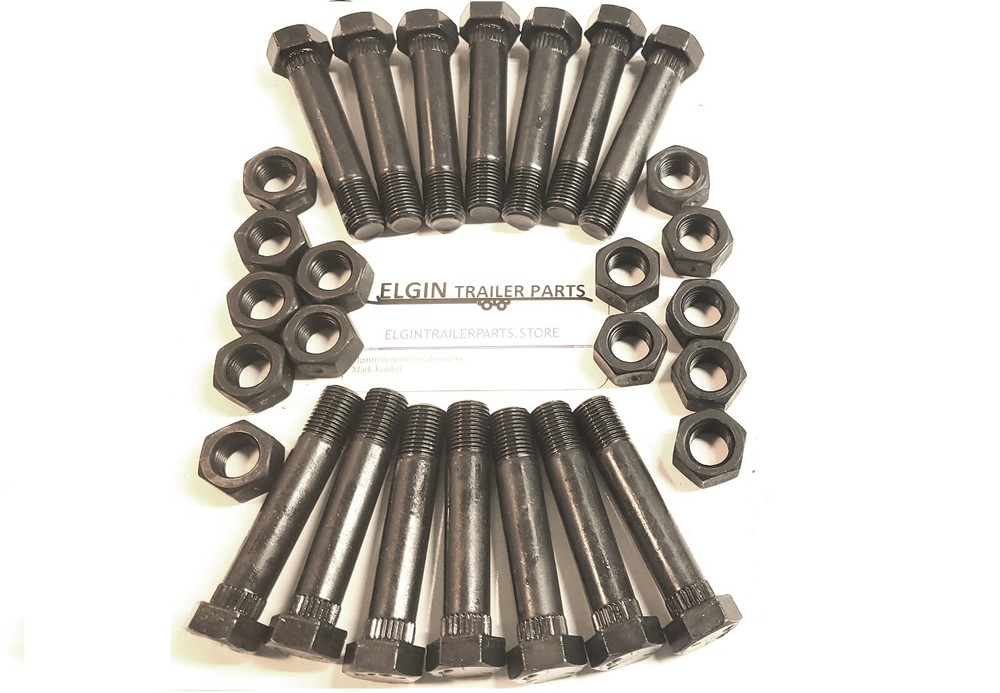 3" Trailer suspension bolts tandem axle for leaf spring 1 3/4" w 9/16" 14 pcs