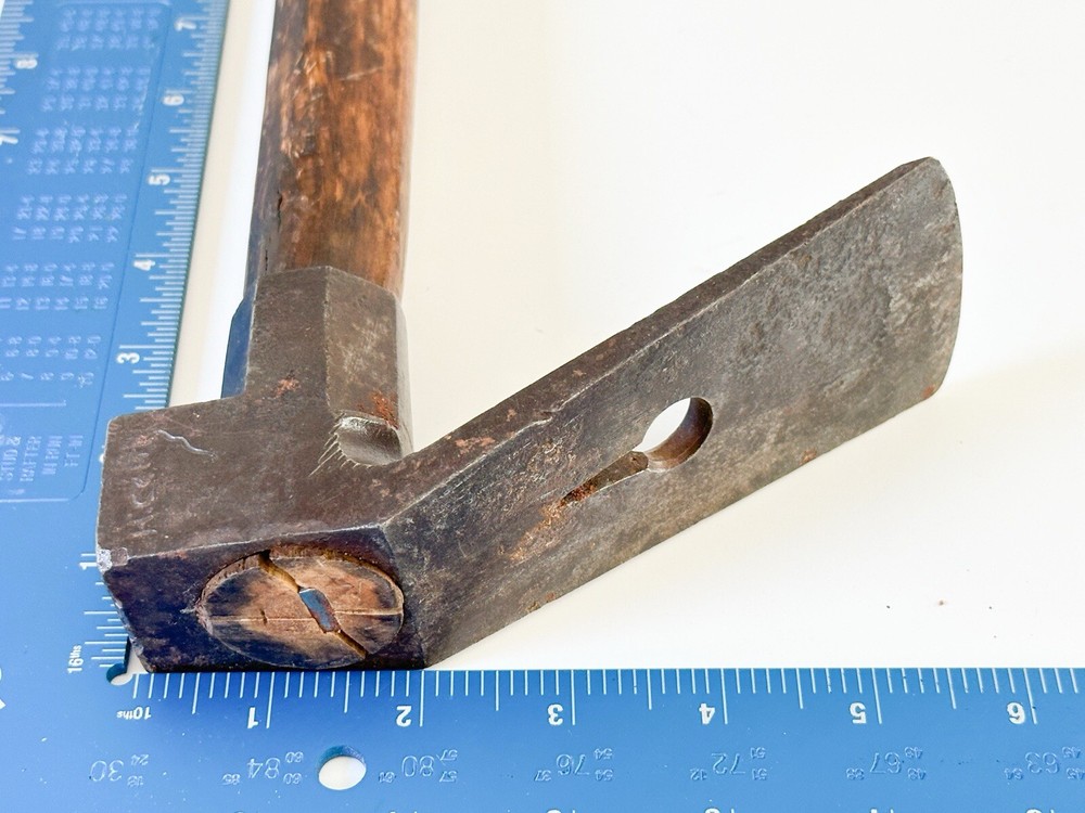 Signed Primitive Woodworking Adze Axe Tool Hex 1lb 11oz Antique Unusual