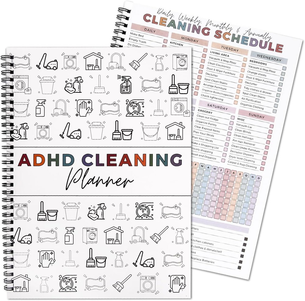 Adhd Cleaning Planner for Adults and Teens A -1pc,