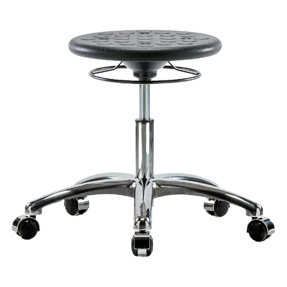 GRAINGER APPROVED Cleanroom Polyurethane Stool,Black 797R22