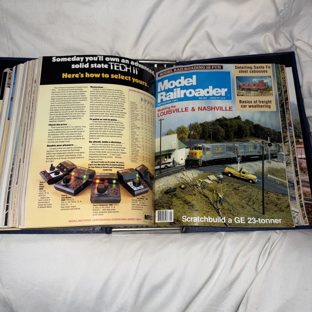 Model Railroader Magazine 1991 Complete Year Jan-Dec With Binder