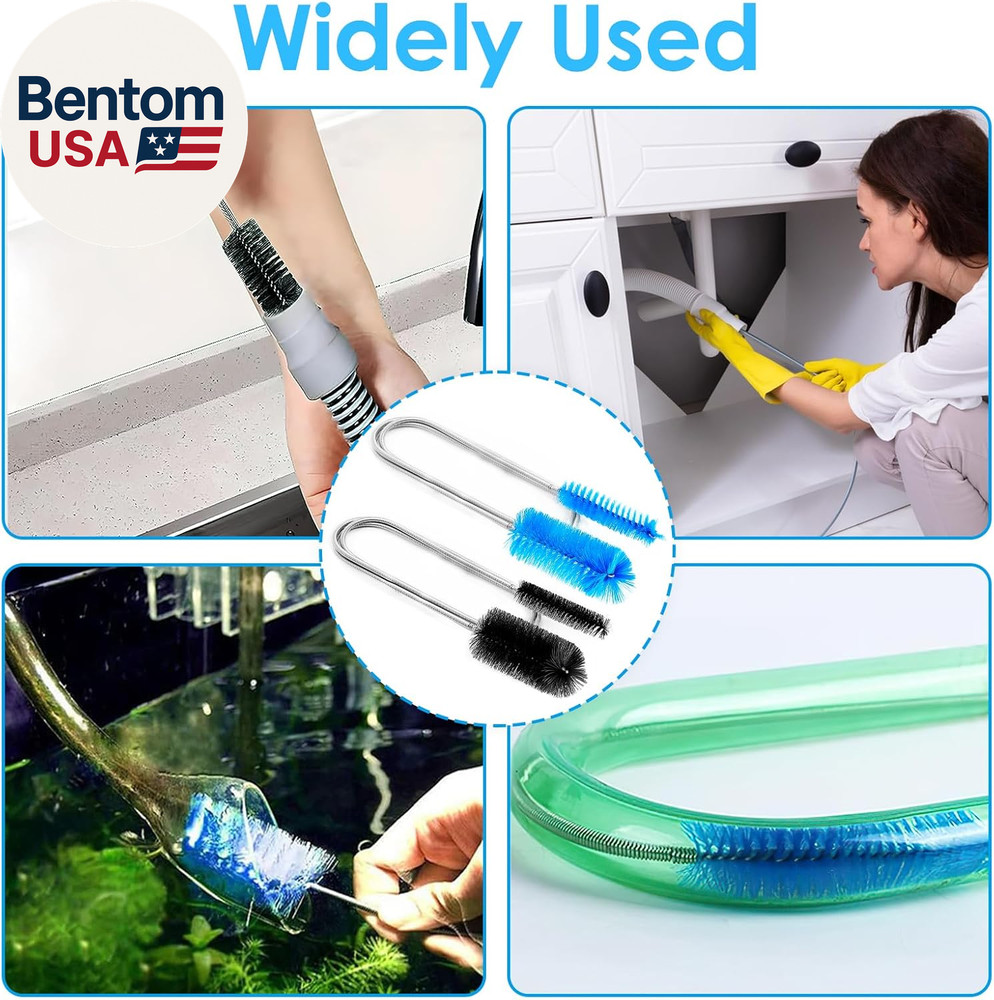 2 Pcs Flexible Drain Pipe Cleaning Brush, 36" Extra Long Double Ended Nylon Bris