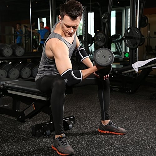 Elbow Sleeves (1 Pair) Support & Compression for Weightlifting, XX-Large Black