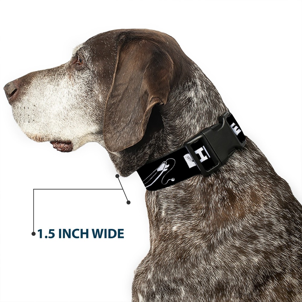 Plastic Clip Collar RIDE ME Surfboard Black/White Medium 11-16.5"