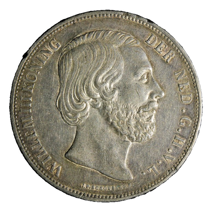 Netherlands 2 1/2 Gulden Silver Coin 1869