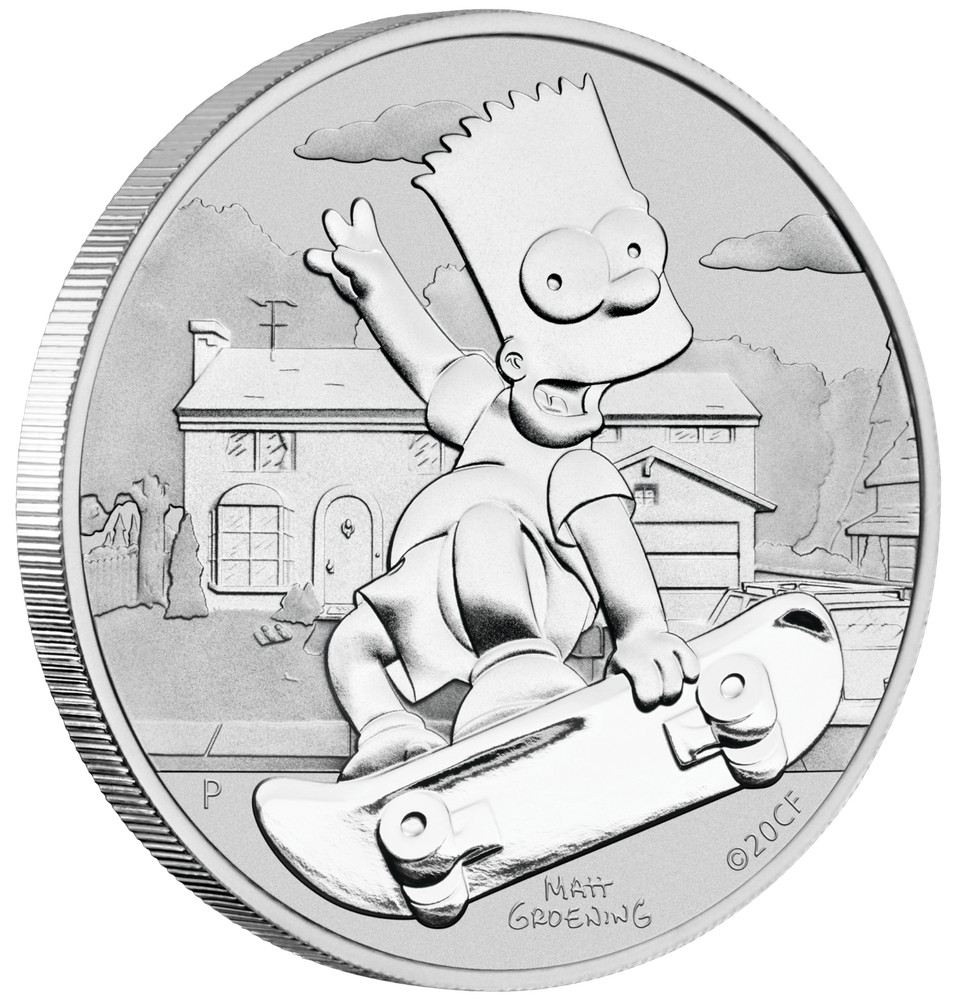 2020 Simpsons BART SIMPSON $1 Silver .9999 Dollar Bullion Coin