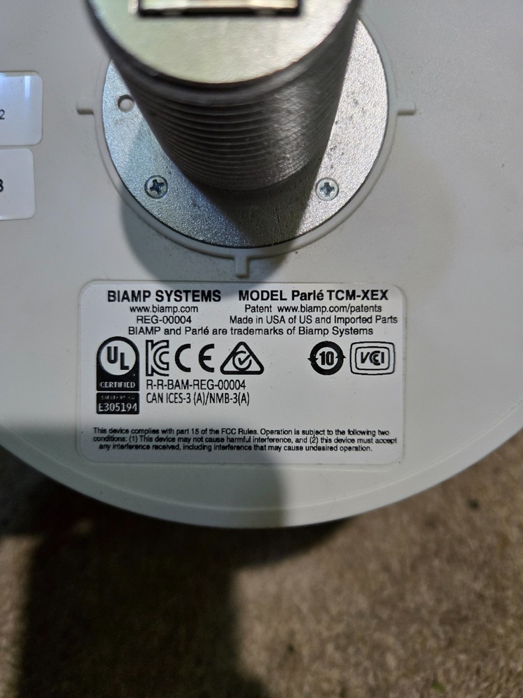 BIAMP Systems Model Parle TCM-XEX Ceiling Microphone - White