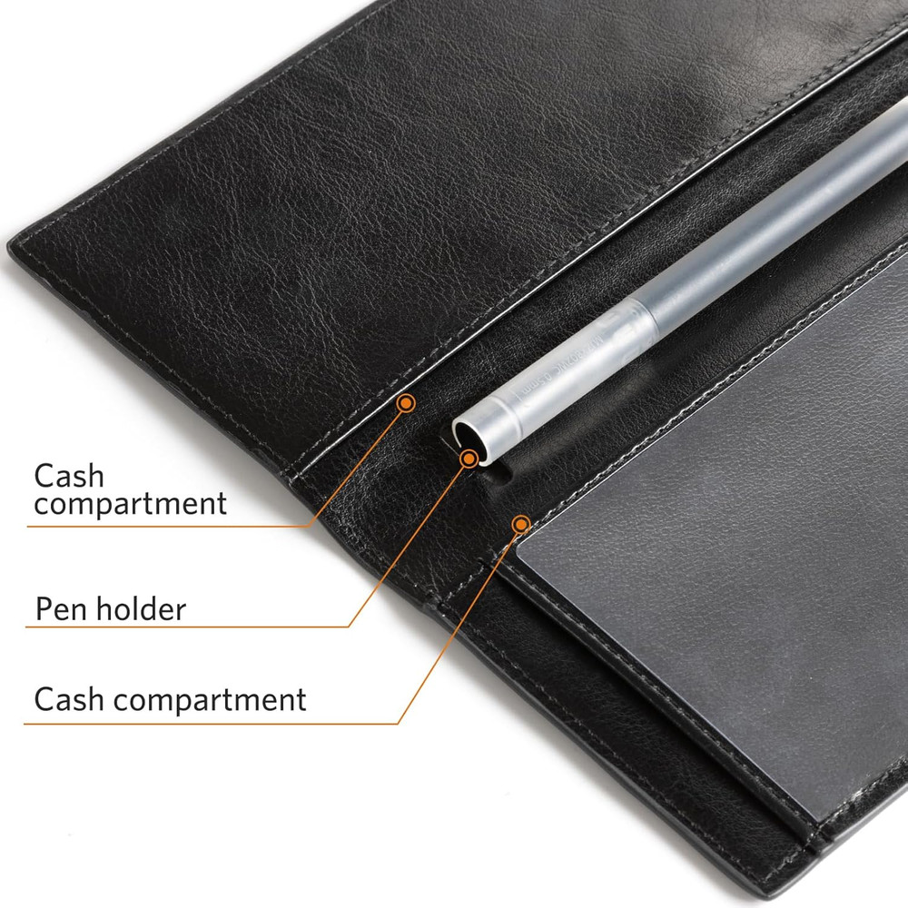 Cobak PU Leather Checkbook Cover - RFID Blocking, Classic Design, Slim & Durable