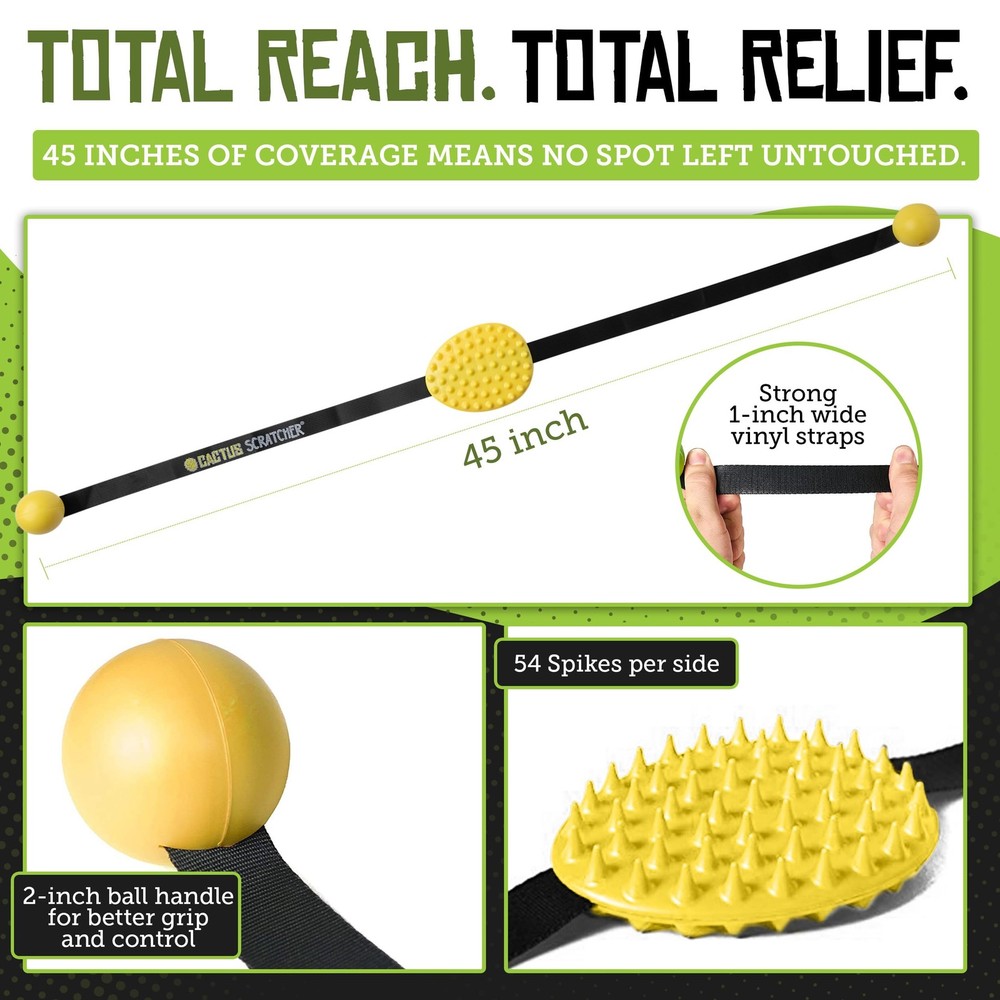 Cactus Scratcher Original Back - 2-Sided 2-Hand Original, Yellow