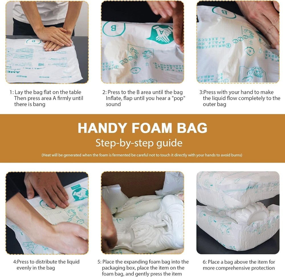 6 PCS Foam Bag Shipping 20x24 Inch Expanding Instant Pack Quick Packaging