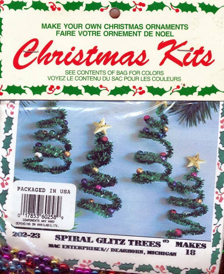 NEW MAC ENTERPRISES SPIRAL GLITZ TREE ORNAMENTS MAKES 18 OOP
