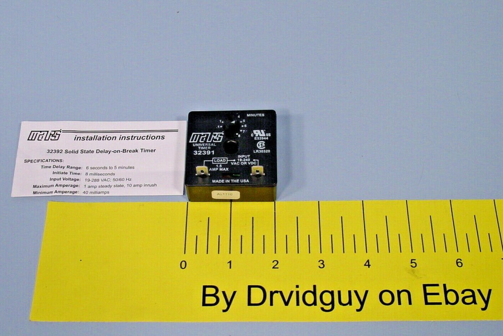 Mars 685744-32391 Solid State Delay Timer; Delay-On-Make; 19-240V; 32391