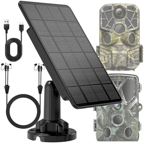 Solar Panel for Trail Camera, 5000mAh Rechargeable Battery Trail Camera Solar