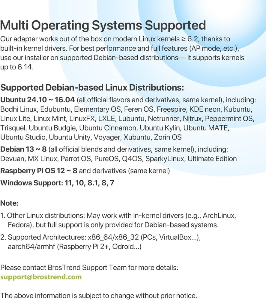 Long Range 5dBi WiFi Antenna Adapter for Linux & Windows