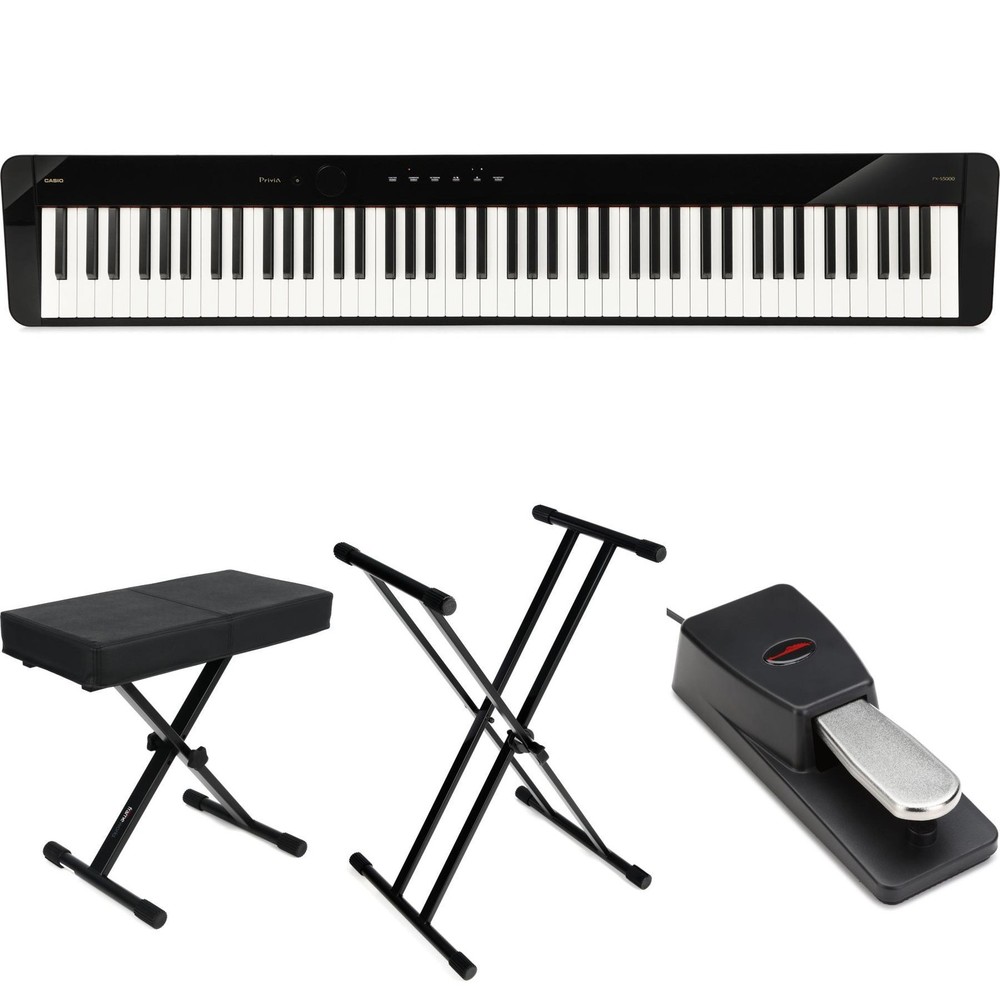 Casio Privia PX-S5000 Digital Piano Essentials Bundle - Black