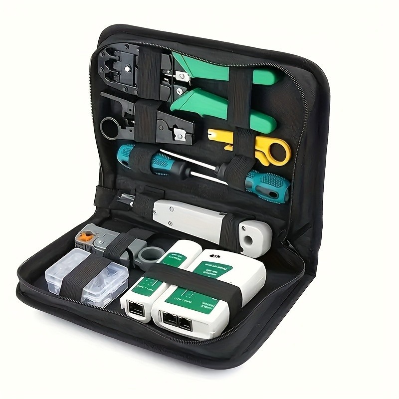 Network Tool Kit - RJ45 Crimper, Tester & Strippers for Ethernet Cable Work