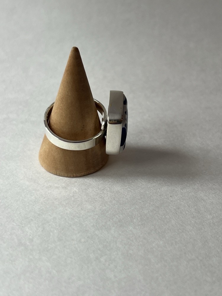 Square Talavera Ring 925 Sterling Silver Artisan Handmade