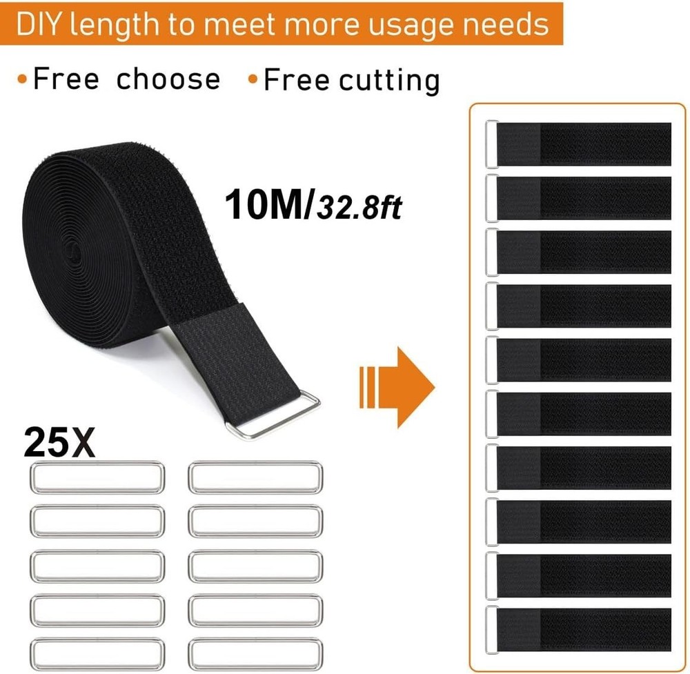 Adjustable Nylon Cable Ties for Organization, 32ft