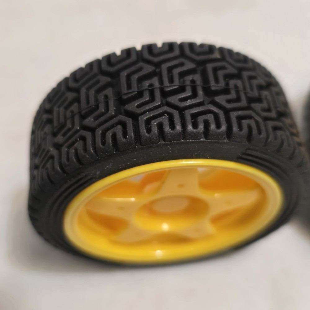 2PCS Small Smart Car Model Robot Plastic Tire Wheel 65x26mm