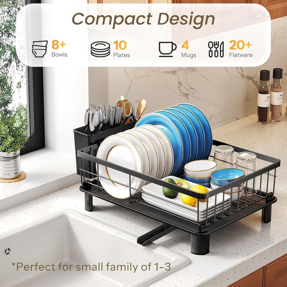 Dish Drying Rack Space-Saving Dish Rack Kitchen Counter Stainless Steel Dish
