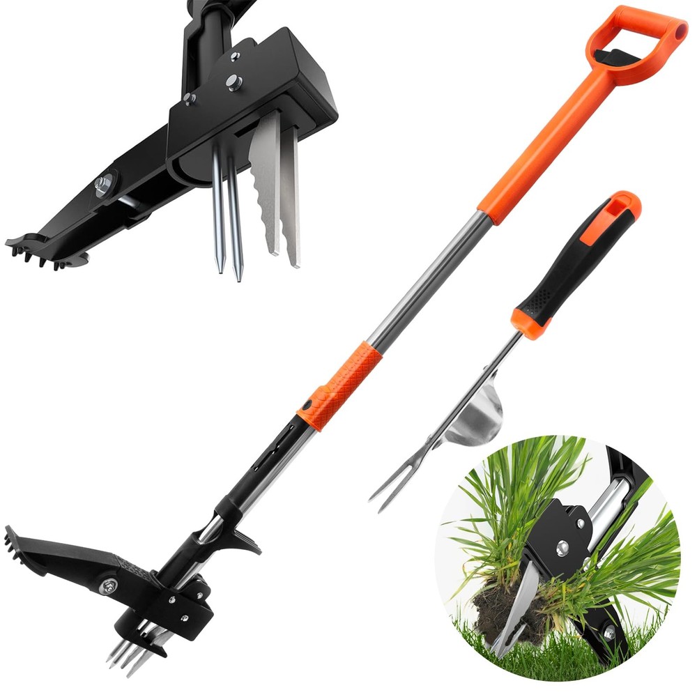 2-Pack Upgraded Weed Puller Tool Kit with Long Adjustable Handle (39"-47"), Q...