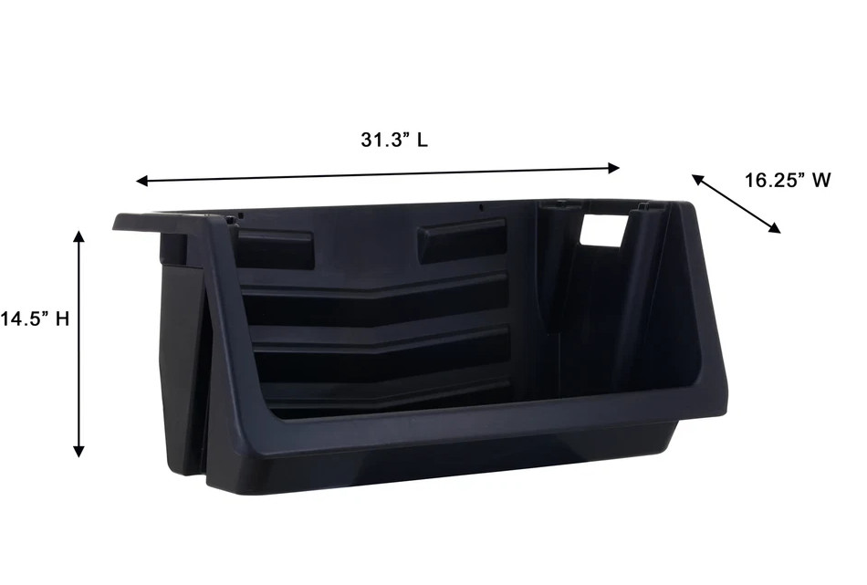 Heavy Duty Nesting Plastic Stack Bin, Black