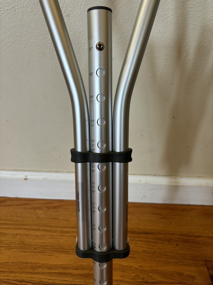 Walgreens Universal Aluminum Lightweight Silver Standard Crutches Adjustable