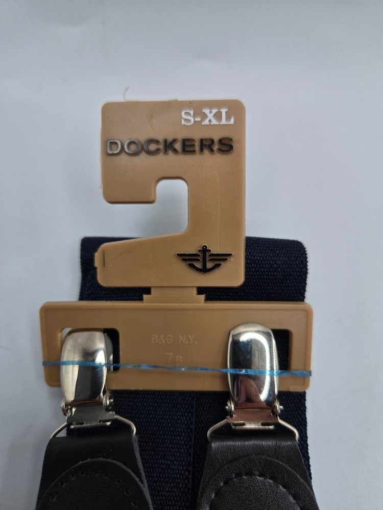 New Dockers Adjustable Elastic Solid Suspenders • Navy • Small-XLarge