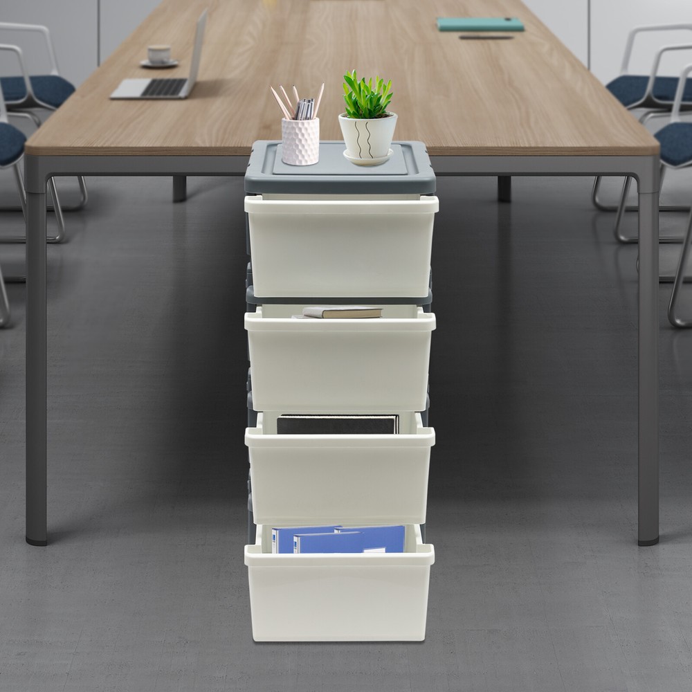 4-Tier File Drawer Storage Box Document Organizer Floor-Mount File Organizer Box