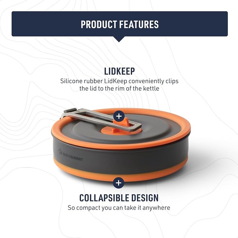 Ultralight Collapsible Pot 1L Backpacking Camping Compact Lightweight Cookware