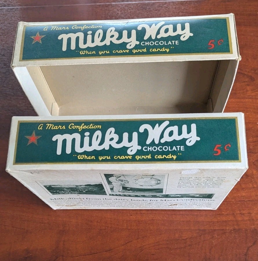 Vintage 1940's Milky Way Candy Box & Lid