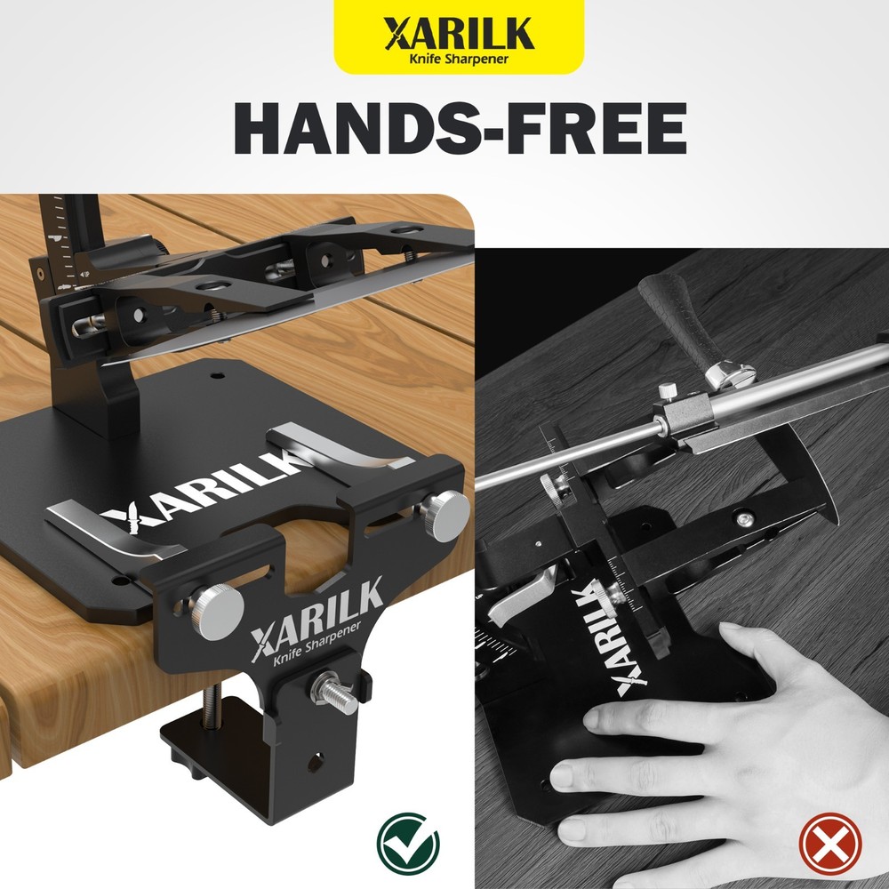 XARILK Upgraded Aluminum Knife Sharpener Securing Clip, Adjustable Width 2-5.1"