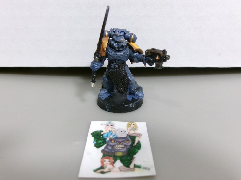 =Warhammer 40k SPACE WOLVES Plastic Space Marine w/ Powersword & BoltPistol C34*