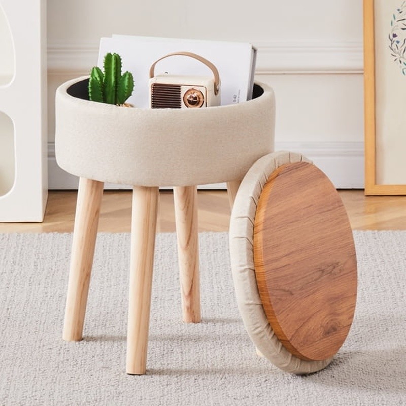 Multifunctional Ottoman Footrest Stool W/ Hidden Storage Easy Assembly New