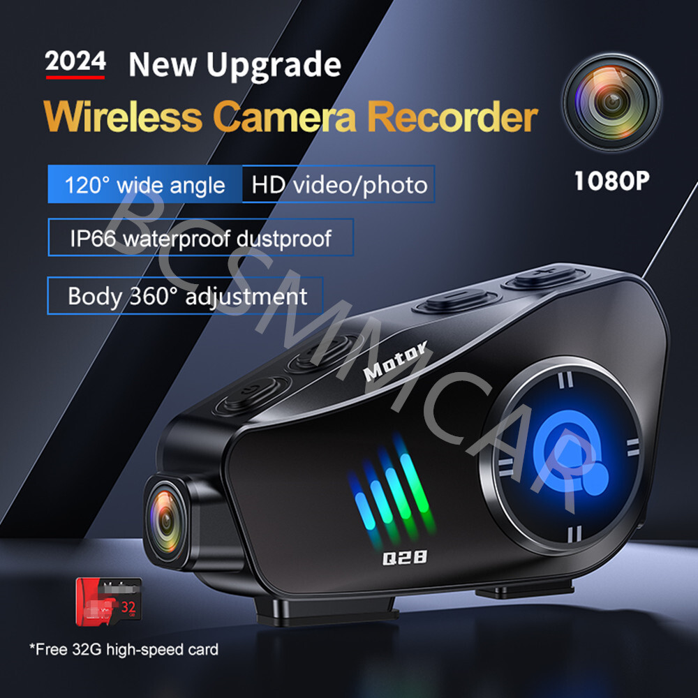 Motorcycle Helmet Headset Dashcam Wireless WiFi Video Recorder Camera Waterproof