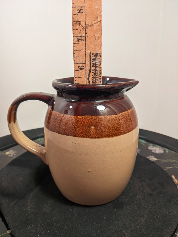 Redware Tri tone Glazed Pitcher 5 1/2 in