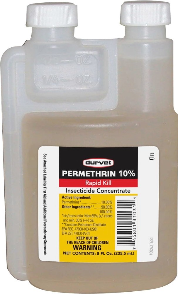Durvet Permethrin Rapid Kill 10% Insectiside Concentrate 8oz
