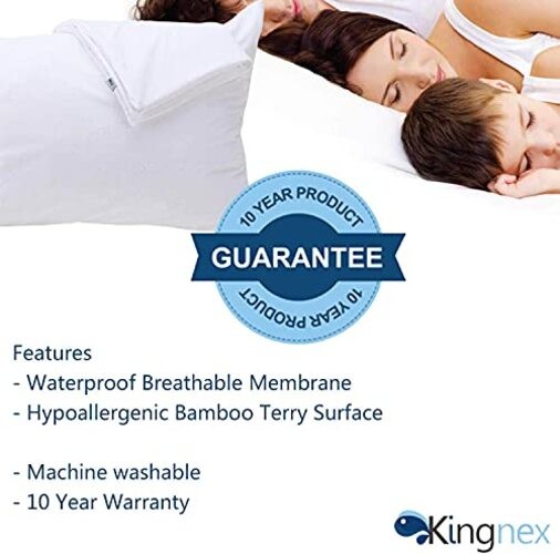 Feather Proof Pillow Protectors King Size with 2 Pack King (20x36) White