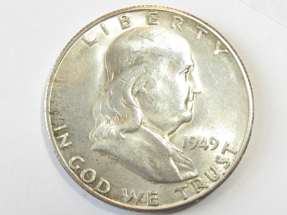 BU Uncirculated 1949-S Silver Franklin Half Dollar - #9727
