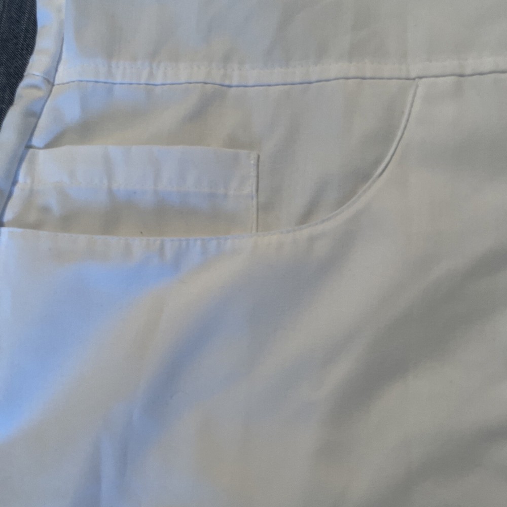 Landau white lab coat pockets nwt womens 8