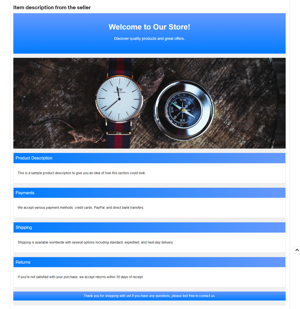 Ebay Professional Custom Listing Template | html | Product Listings